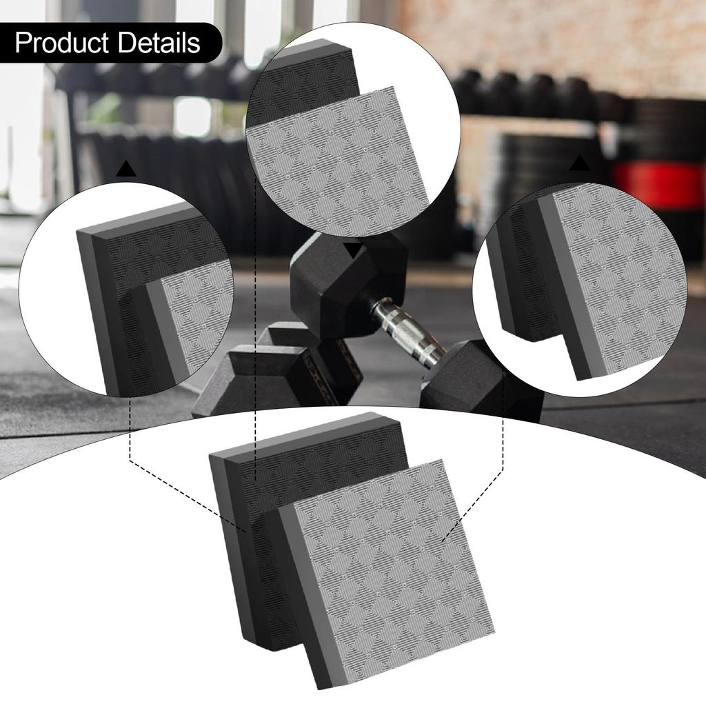 2x Tapis d'amortissement pour haltérophilie Tapis silencieux Intérieur Extérieur Antichoc Protection de sol pour Club Entraînement Barre Haltère Salle de sport Maison