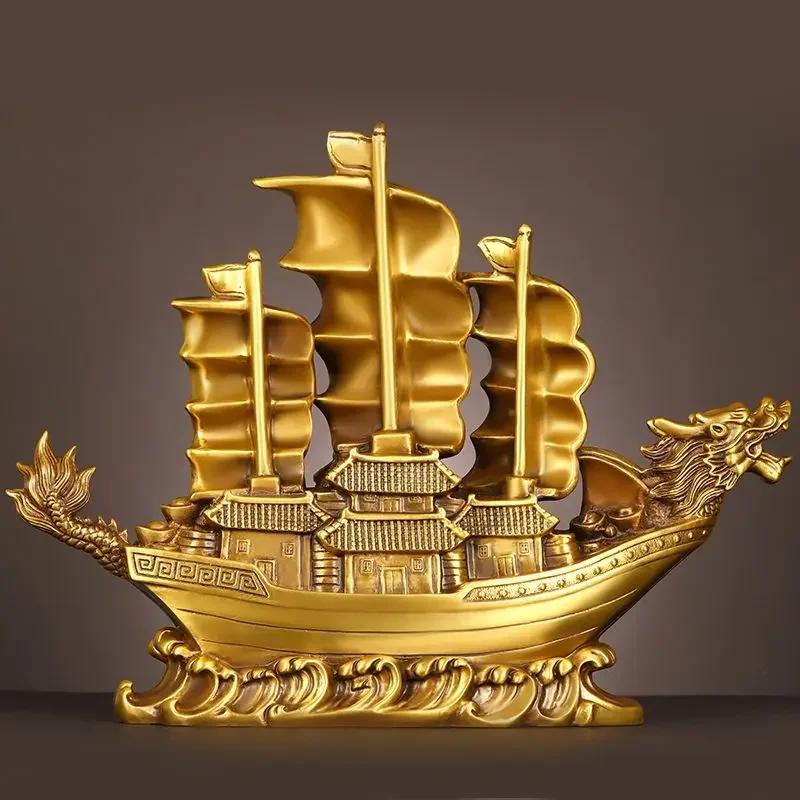 Reine Kupfer Drachenboot Ornamente Gute Fahrt Voller Drachenboot Wohnzimmer Büro Schreibtisch Dekoration