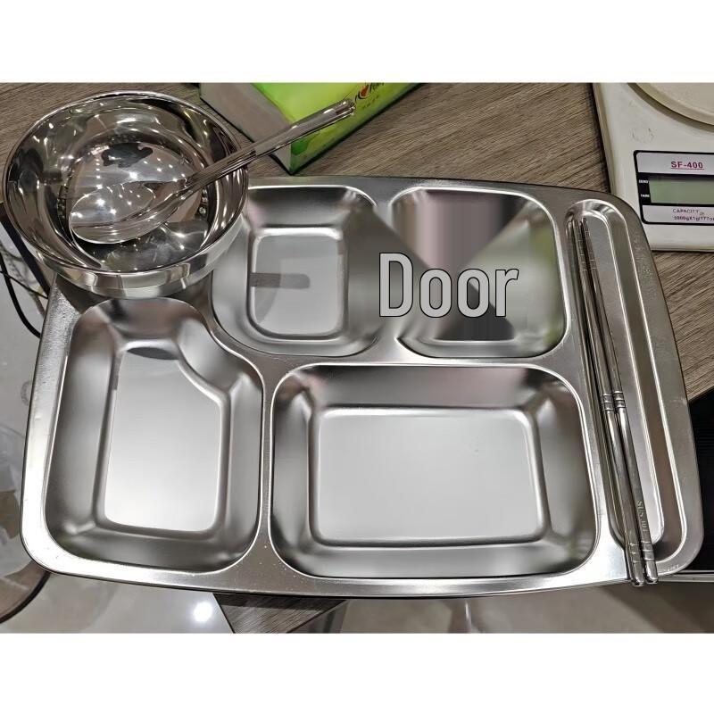 Beilaien 304 Stainless Steel 6-Compartment Dinner Plate Set