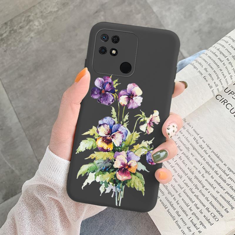 Für Redmi 10C 10 C 10A Hülle Funda Vintage Blumen Blätter Schutzhülle Weiche Capa Für Xiaomi Redmi 10C 13C 14C Bumper Case