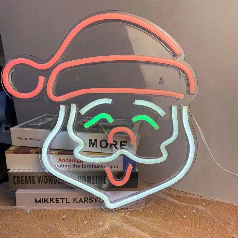 English Words  Light LED  Signs Santa  Sign for Kids Room Bedroom Hotel Shop Restaurant Wall Decoration