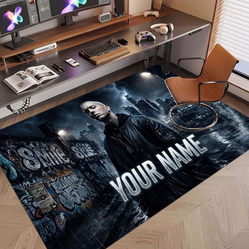 Custom Name Crystal Velvet Rug,Eminem Comfortable Anti Slip Floor Mat For Room Decoration