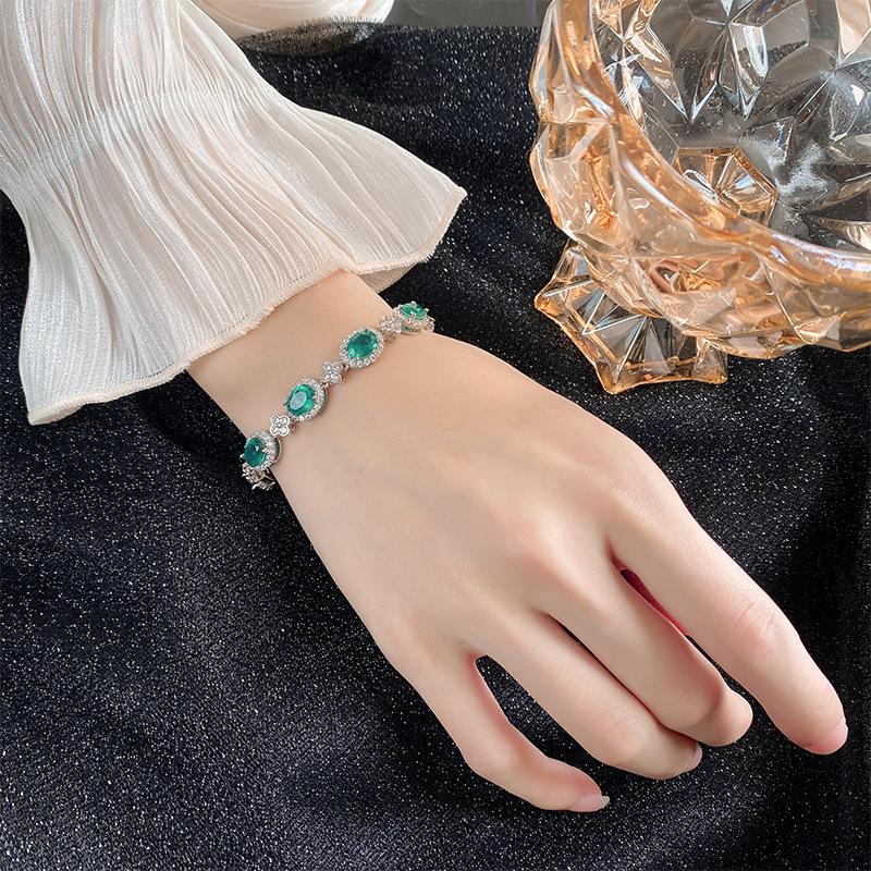 Schmuck Retro Simulation Korund Licht Luxus Voll Diamant Armband Retro Schmuck Heldin Stein 6 * 8