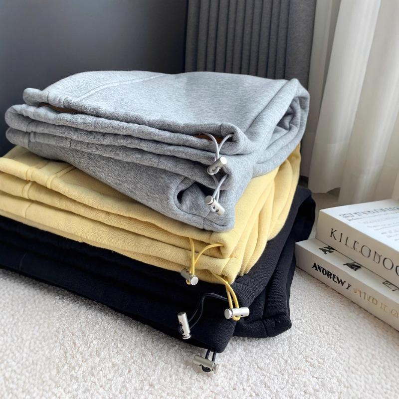 Sweatpants Men's and Women's Spring and Autumn New High-waisted Casual Loose Straight Tied Feet Wide-leg Gray Guard Pants