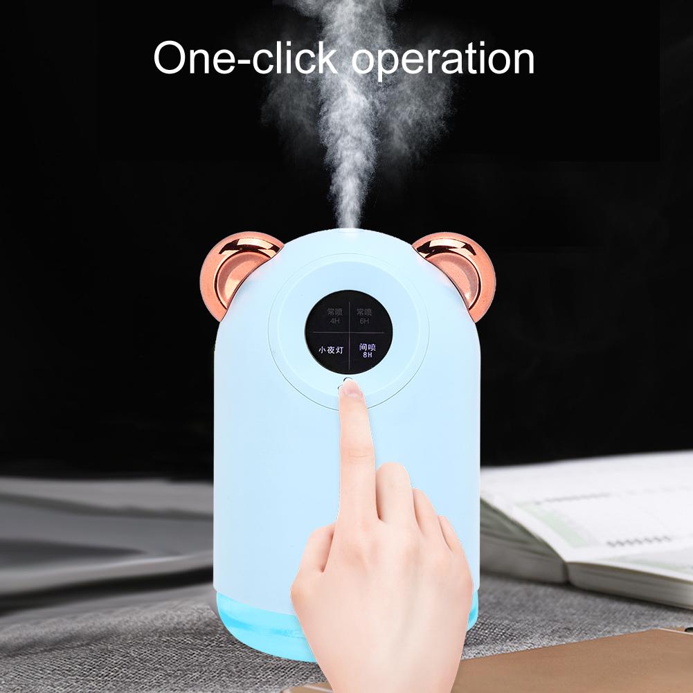 Desktop Air Humidifier USB Cute Household Air Atomizer 220ml Blue with Light