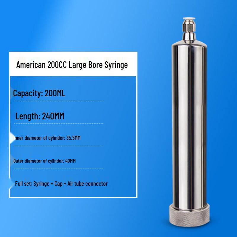 200CC Large Mouth Stainless Steel Dispensing Syringe
