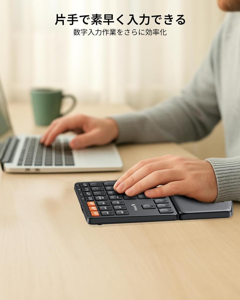 ProtoArc EK04 N Wireless Numeric Keypad with Integrated Wrist Dual Device 34 Compatible with and iOS Bluetooth/2.4GHz Connection, Rest, Connection,