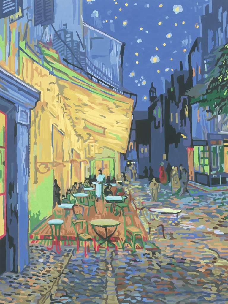Ravensburger CreArt Van Gogh "Café Terrace at Night" 23519 3 (Coloring Book, Paint-by-Numbers, Oil Painting, Art, Painting)