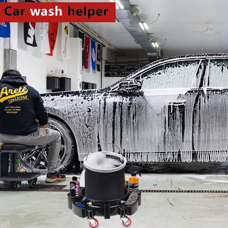 360° Rotating Wheeled Car Wash Bucket Base for Detailing Tools