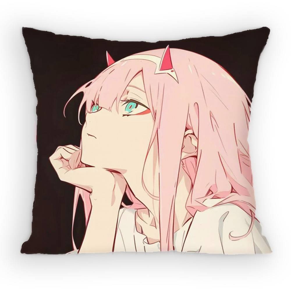 Darling In The Franxx Anime Girl Pillow Case Antidustmite Pillowcase Invisible zipper silky Sofa cushion cover for bedroom