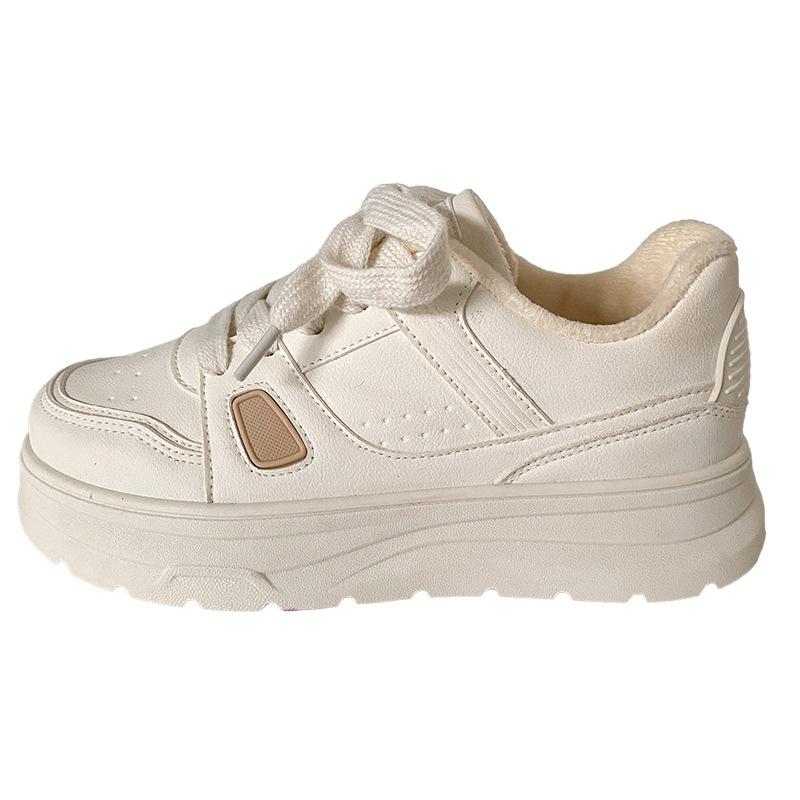 

B2105 бархатные маленькие белые туфли женские туфли 2024 зимние новые туфли для доски повседневные туфли взрыв два хлопковые туфли для хлеба хлопковые туфли 40 бежевый