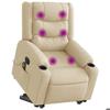 VidaXL Electric Massage Recliner Cream Fabric 3310287
