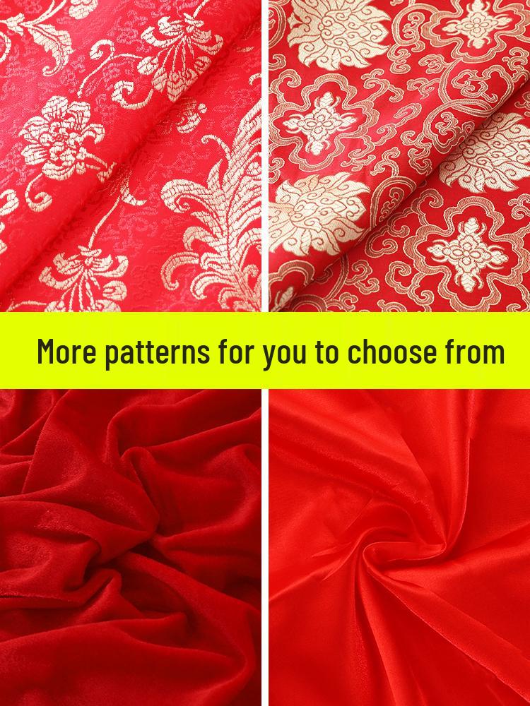 Bright Red Pure Cotton Fabric for Ceremonies: 3x3 Feet for Engagements, Weddings, Buddhist Altars, and Chinese Style Events
