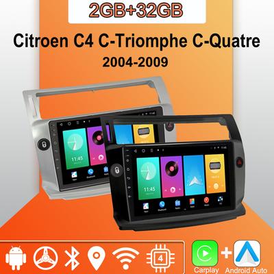 Android Carplay Car Radio For Citroen C4 C-Triomphe C-Quatre 2004-2009 Multimedia Player Head Unit Stereo GPS Navigation BT WIFI 2+32GB