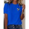 Dames T-shirt met Korte Mouwen - Kolibrie Ademend Ronde Hals Casual Top Lente/Zomer Mode Essentieel, Dames T-shirt