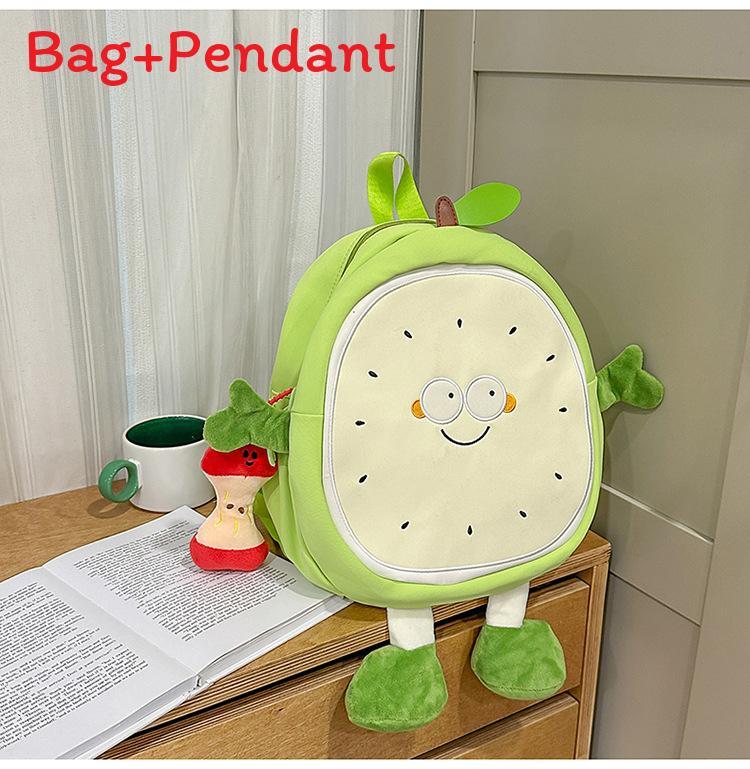 Backpack For Kids With Nylon And Fruit Pattern For School And Daily Use