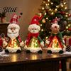 Kardan Adam Tatil Süsü Işıklı Noel Bebek Dekorasyonu Sevimli Peluş Noel Baba/Kardan Adam/Ren Geyiği Figürü Yaratıcı Şömine Dekoru ile Sıcak LED Işık