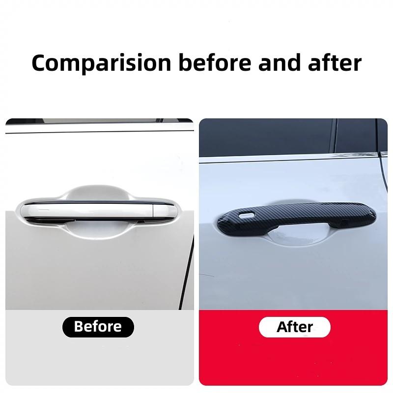 Car Door Handle Cover ABS Carbon Fiber Anti-Scratch Decoration Sticker For Lexus NX 2022 NX260 NX350h Auto Exterior