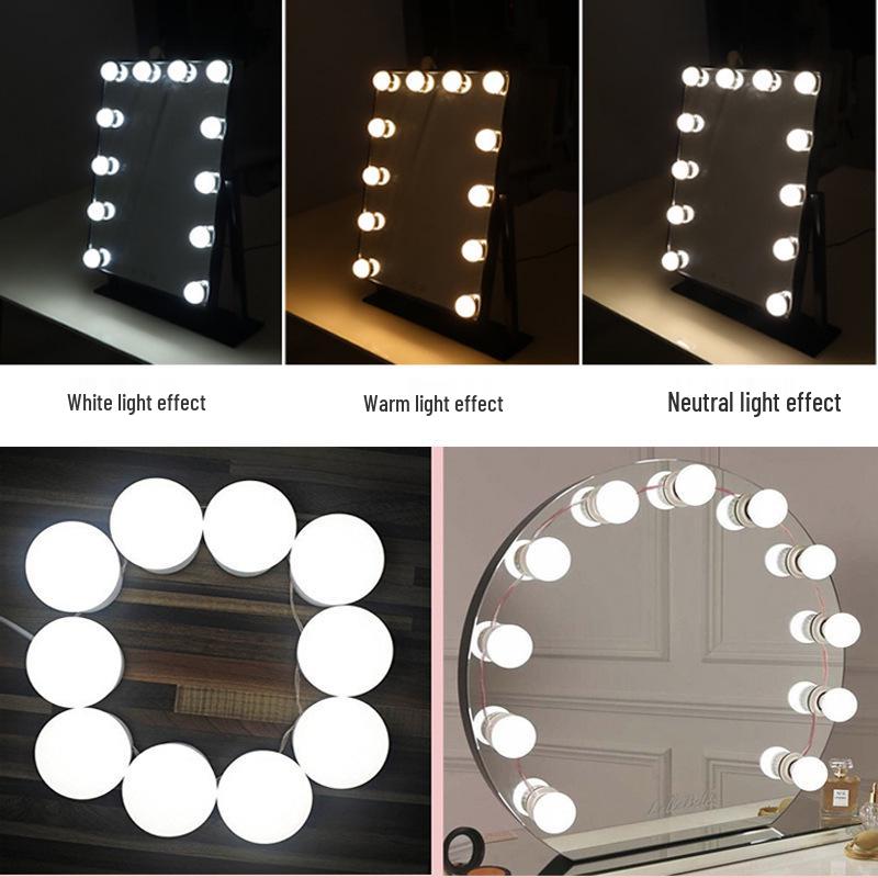Three-Color Dimming Hollywood Vanity Makeup Light Bulb Set