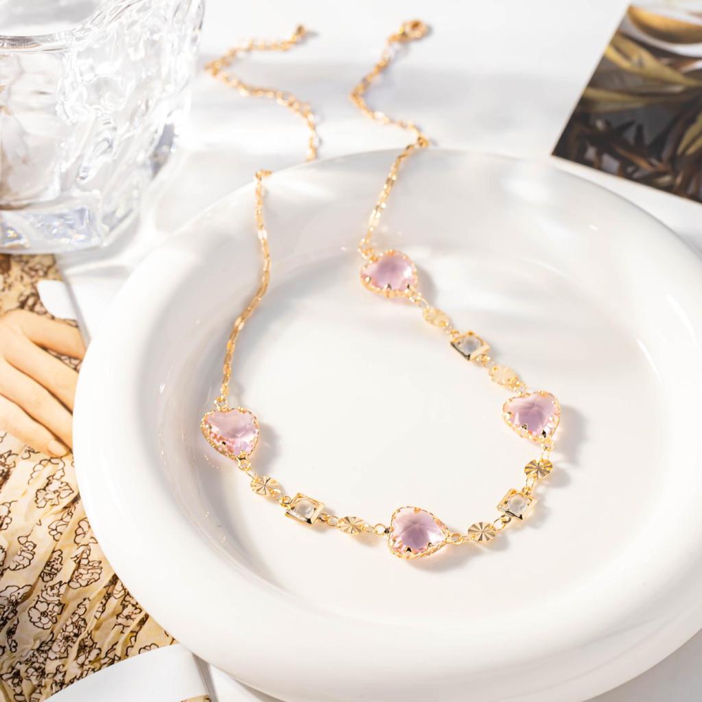 Cross-Border Vintage French Crystal Necklace: Elegant, Luxurious, Versatile Clavicle Chain for Women