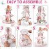 Honeydak 3 Tier Fairy Party Cupcake Stand Decorations Fairy Theme Cupcake Holder Decorations Wing Ballet Dancer Dessert Tower for Kids Party Birthday