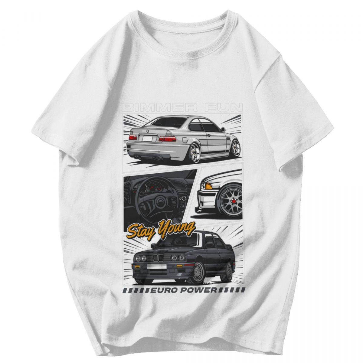 

Men T Shirt E36 Sport Car Illustration Pops Y2K Graphic Short Sleeve Unisex Clothing T Shirts L