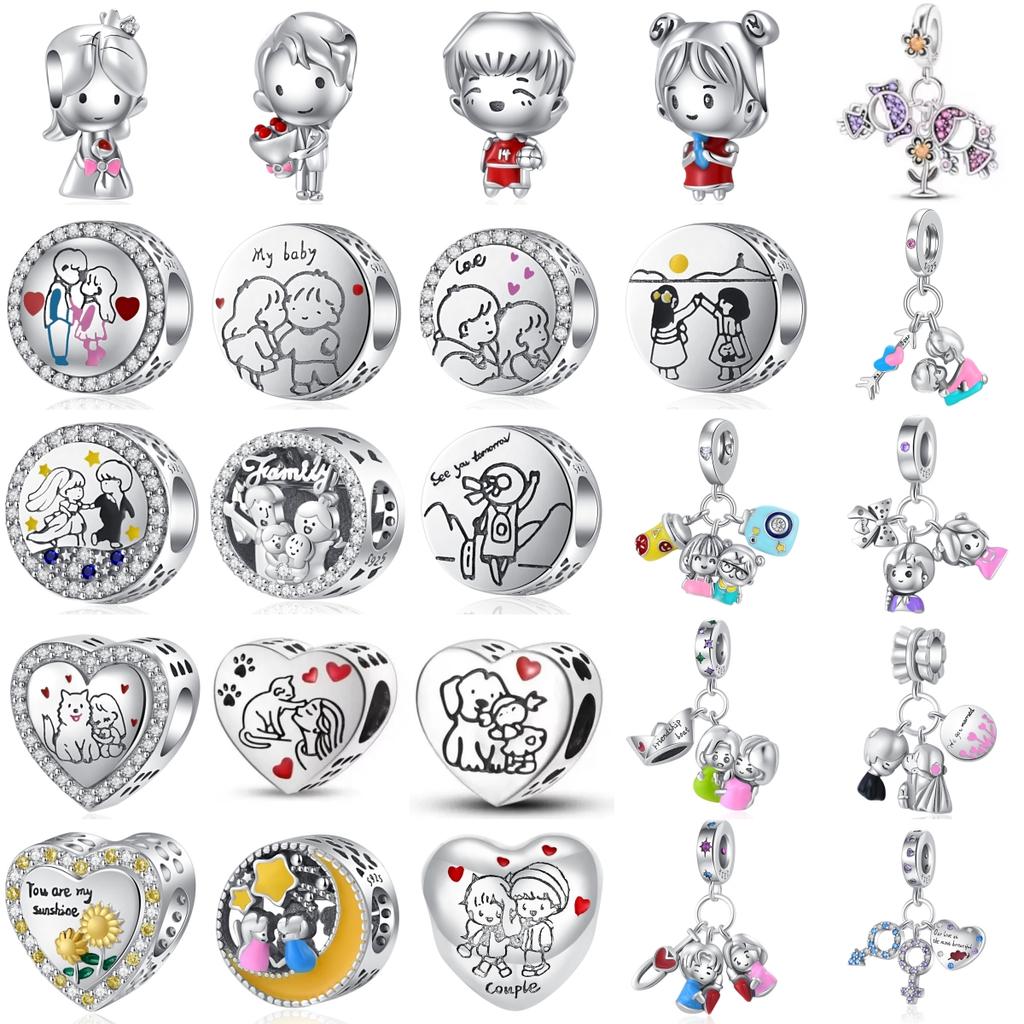 New Fashion Copper Plating Sister Boy Girl Love Camera Sunflower Charm Bead Fit Original Bracelet Diy Women Jewelry