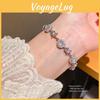 Geometric Flower Crystal Bracelet For Women Elegant Floral Jewelry Gift For Spring