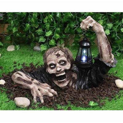 New Halloween Witch Zombie Lantern: Spooky Skeleton Ornament for Yard & Garden