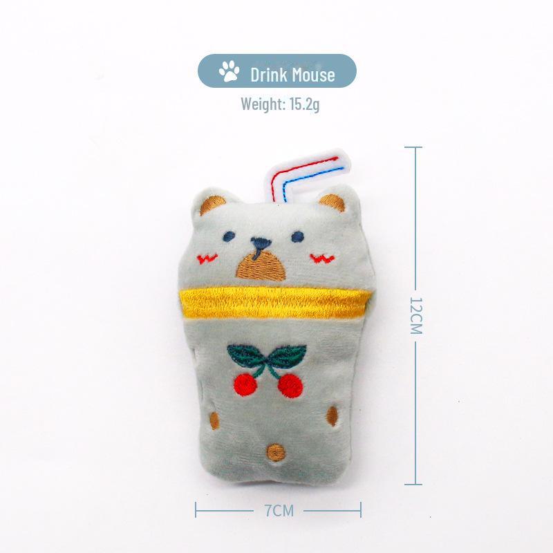 Plyšová hračka pro kočky s šantou kočičí: Samoobslužný, Odolný proti kousání a Odolný proti poškrábání.