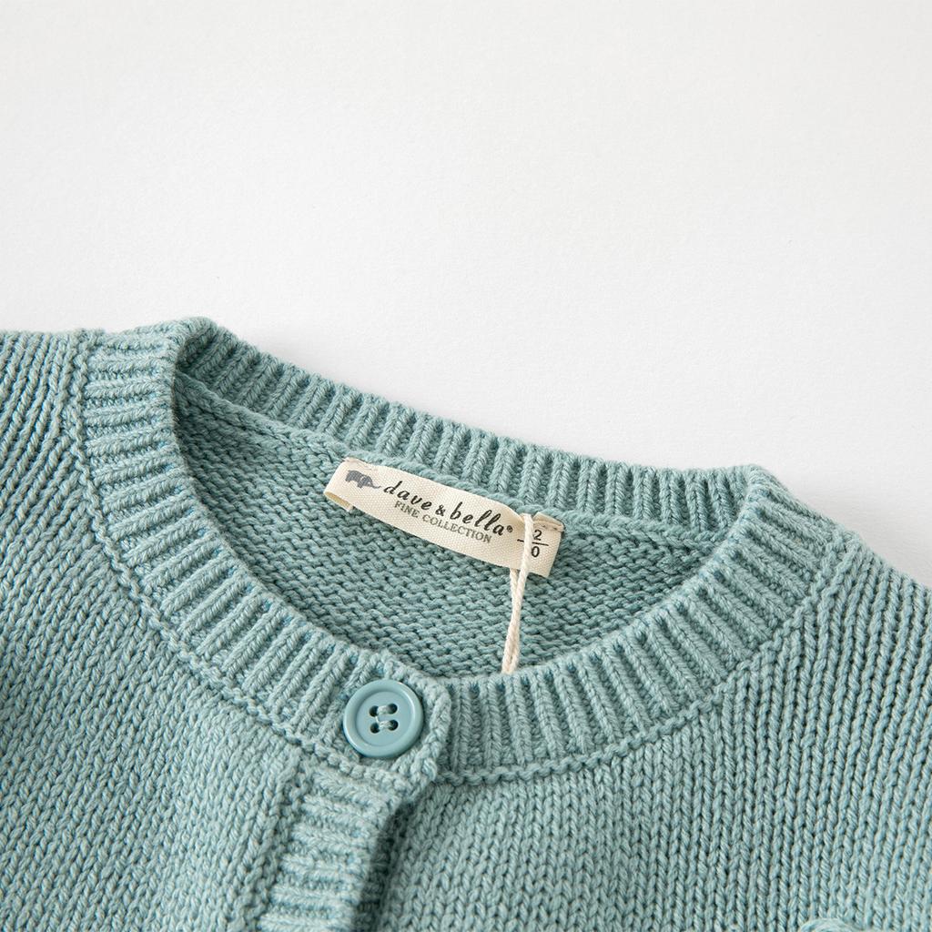 David Bella Children's Knitted Sweater Autumn Outfit Girls' Western-Style Top Medium To Large Children's Sweater Cardigan