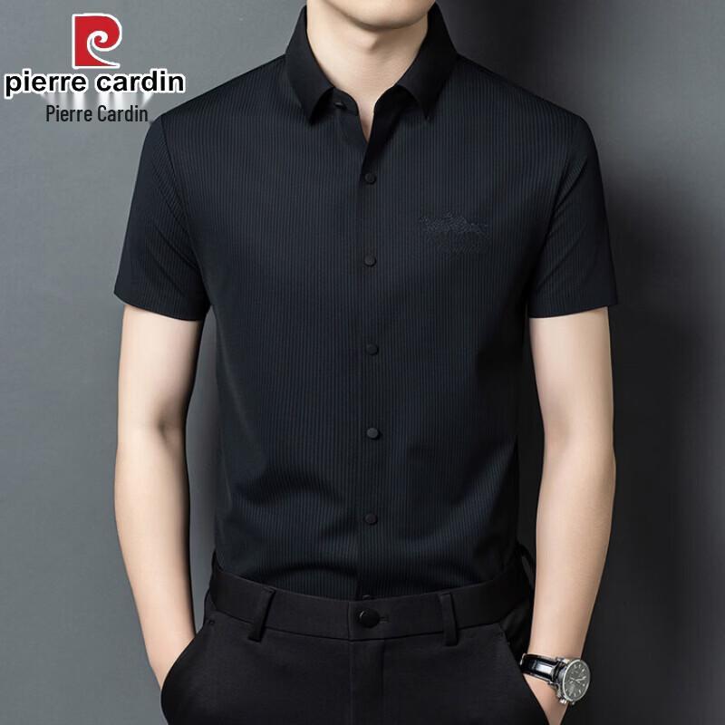 Pierre Cardin Men s Ice Silk Short-Sleeve Business Casual Shirt M