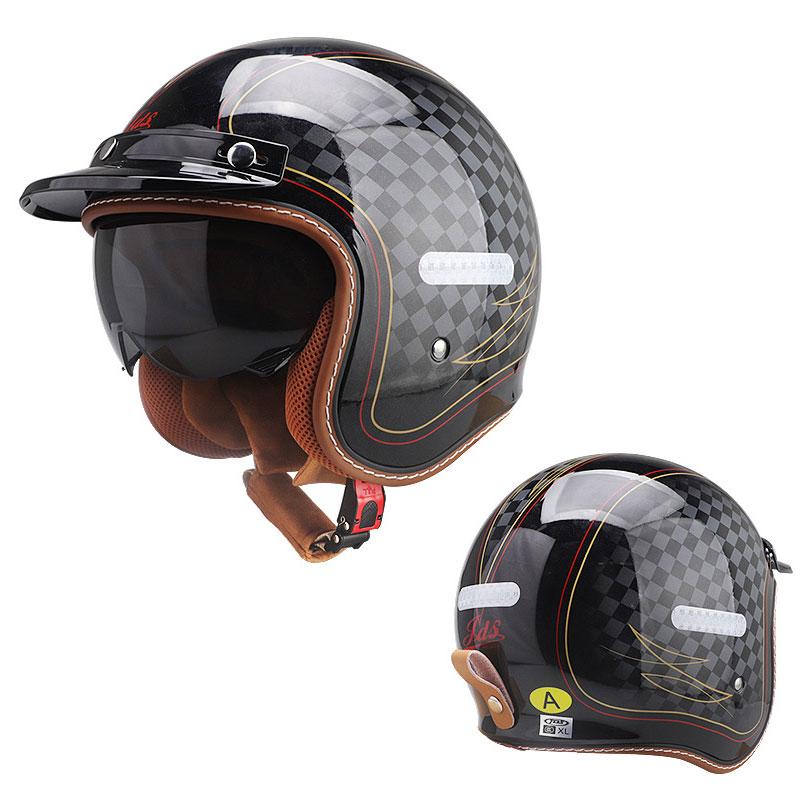 3/4 Open Face Motorcycle Helmets Retro Vintage Moped Helmet for Men Women Scooter ATV Cruiser Bobber Jet Helmet DOT Approved