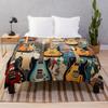 Electric guitars collage  Throw Blanket