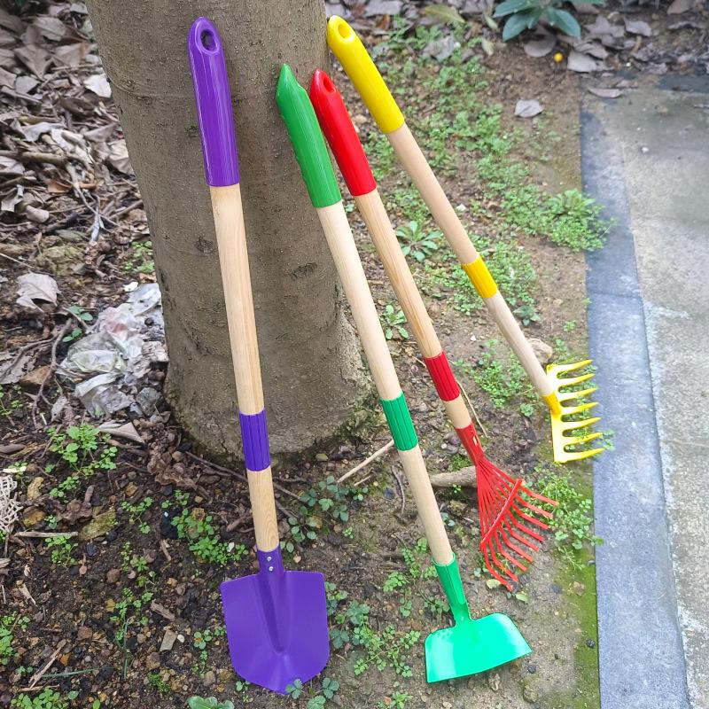 Set de Herramientas de Jardín Desmontables de 4 Piezas: Pala, Azada, Rastrillo para Deshierbar, Herramienta de Excavación para Tierra y Arena