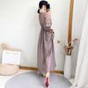 Women's Elegant Mesh Long Skirt, Monochromatic, V-Neck, Casual, Office Clothes, Lady, Summer Fashion