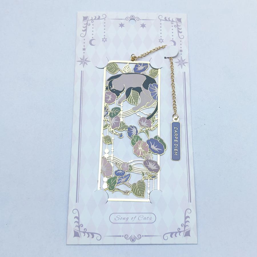 1 Marcador de Livro de Gato Adorável Marcador de Metal Metal Latão Estilo Clássico Fofo Presente para Estudante Marcador Vazado Cultural e Criativo