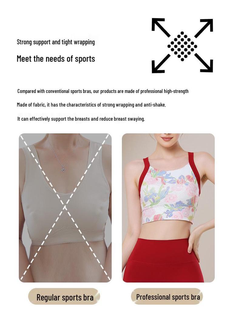 Damen Stoßfestes Sport-Yoga-Westen-BH mit hoher Intensität