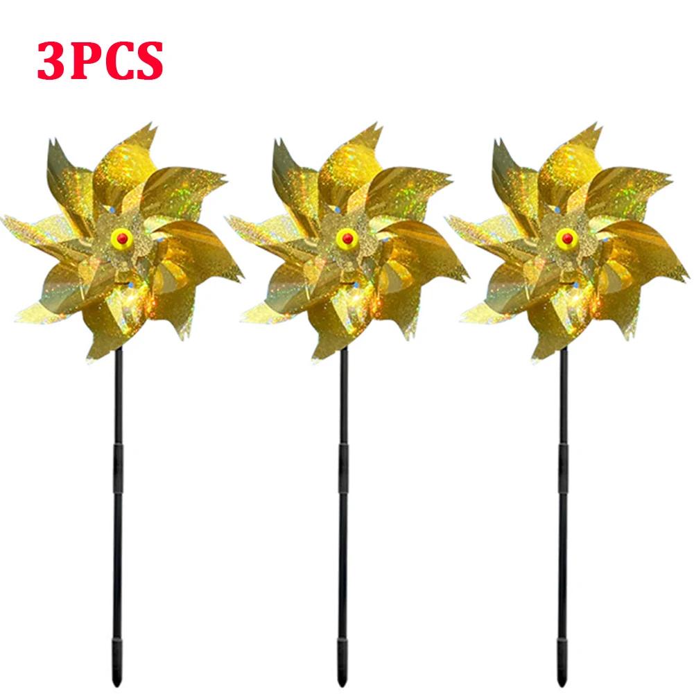 1-3pcs Bird Repeller Windmill Spinner 7/8 Leaves DIY Birds Deterrent Pinwheels for Outdoor Lawn Yard And Garden Home Decorations