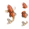 2.3inch Glass Koi Fish Statue Desktop Decoration Good Luck Ornament Handmade Car Ornament for Home Office Decor Multipurpose