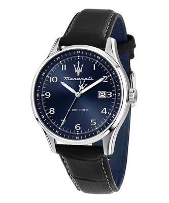 Classic Sorpasso Leather Strap Blue Sunray Dial Quartz R8851124003 100M Men's Watch