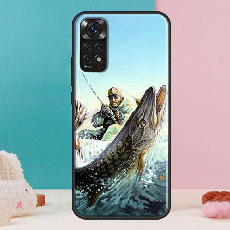Fishing Painting Case For Xiaomi Redmi Note 13 Pro 14 12 11 9 10 9S 10S 11S 12S Redmi 14C 13C 10C 12C Cover