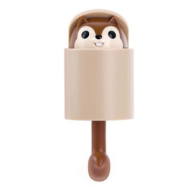 Self Adhesive Hook Cute Squirrel Shape Heavy Duty Large Waterproof Stick On Wall Hook for Bedroom