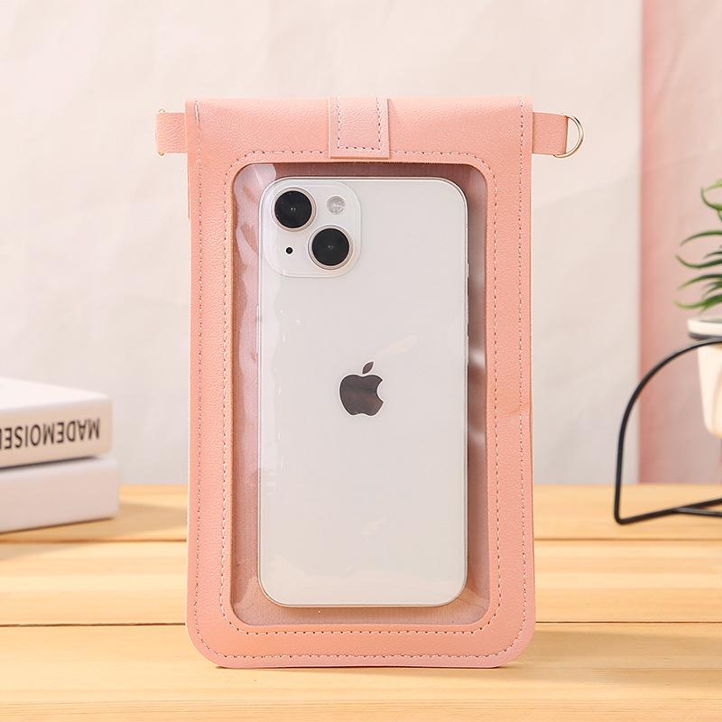 Stilvolle Umhänge-Handy-Geldbörse mit Drehverschluss für Damen, trendige PVC-Vintage-Studenten-Clutch