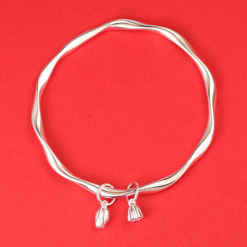 Sterling Silver Mobius Strip Lotus Bracelet for Women - Solid, Versatile, Pure Joy Design 99.9% Pure Silver with Certificate