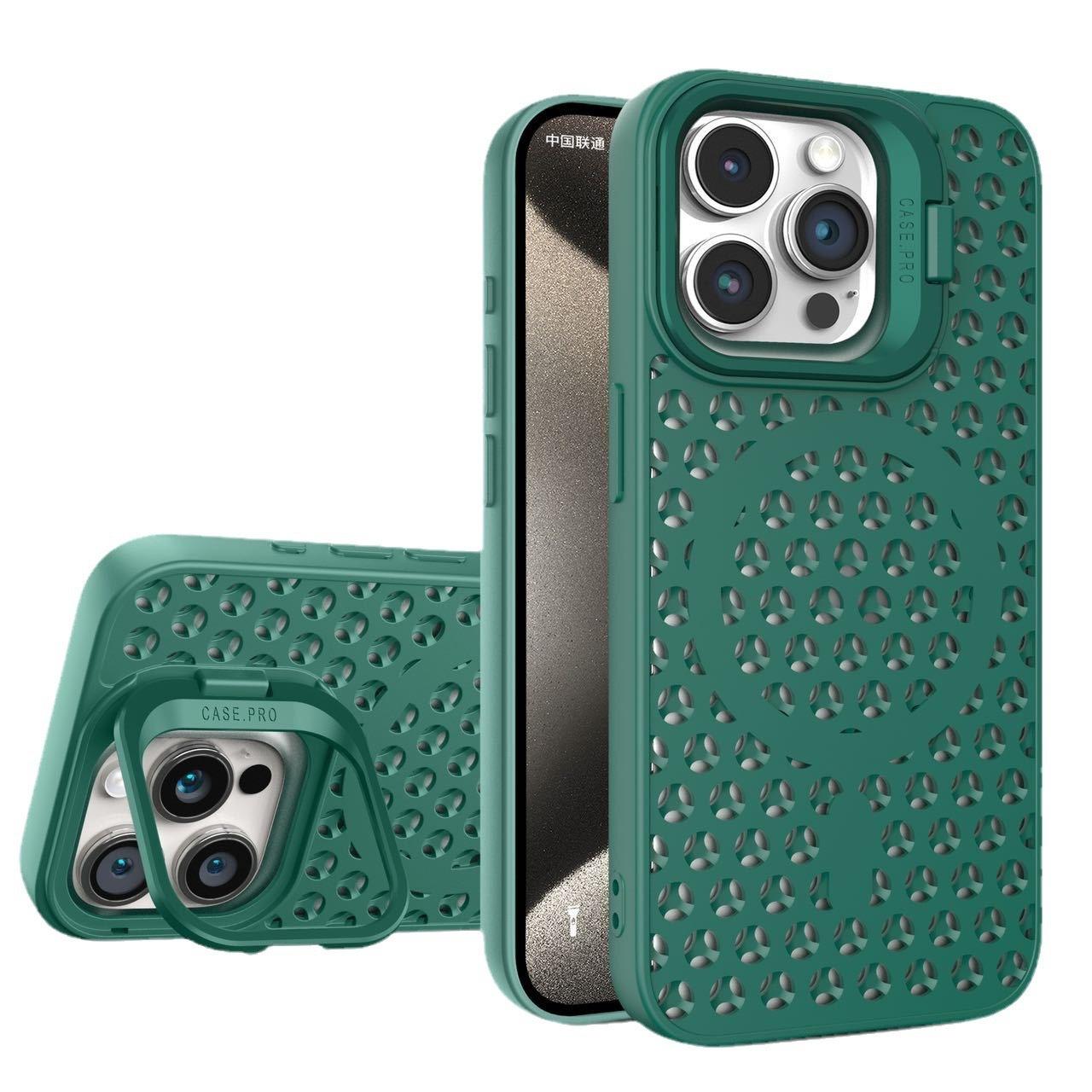 

Применимо к iPhone15pro Кронштейн для объектива Дышащая сетка 14max Магнитный чехол Чехол для защиты Мягкий Apple 15Plus