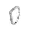925 Sterling Silver V-Shaped Moissanite Stackable Band Ring - Fashionable Sweet Finger Jewelry