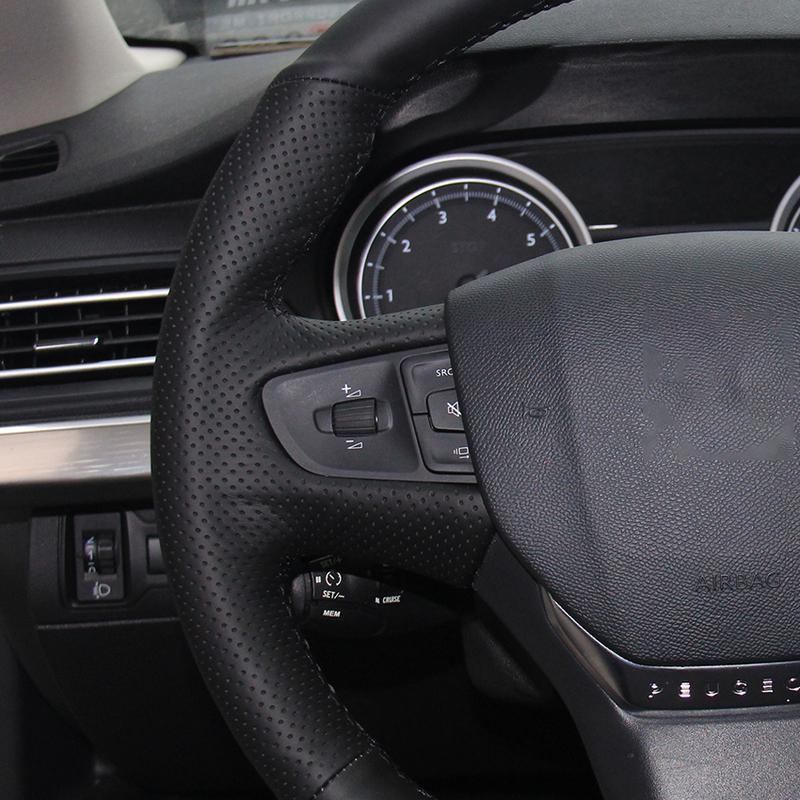 Coprivolante in Ecopelle Nera per Peugeot Expert Traveller 2016-2022 Citroen Spacetourer 2017-2022