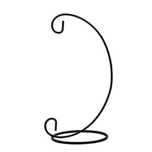 Metal Hanging Ornament Stand with Curved Top and Circular Base for Displaying Decorative Items Indoor Outdoor Use Durable Construction