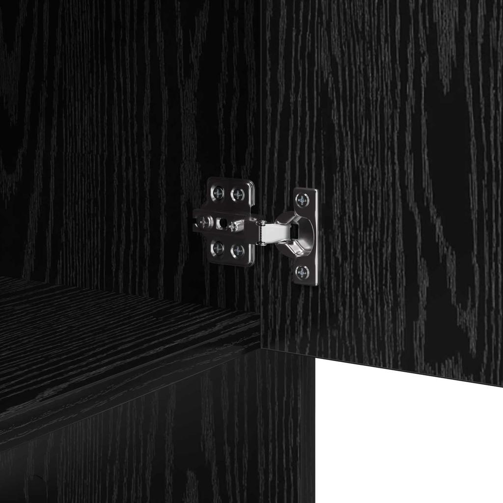 Sideboard in Black Oak Look 97 x 29 x 75 cm Particleboard